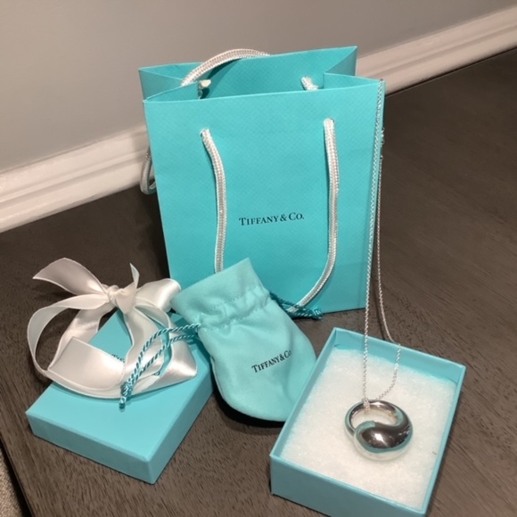 Tiffany & Co Elsa Peretti Large Eternal Circle Pendant with T & Co. 925 Chain - Picture 10 of 11